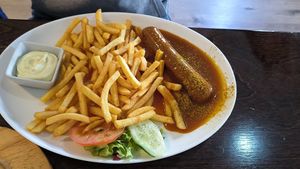 Currywurst at Il Vegano in Aachen