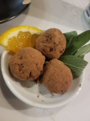 vegan cocoa tahini truffles at Noble Rind Cheese Company in Viroqua