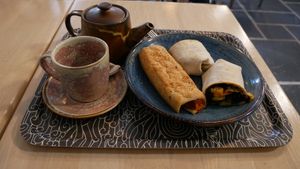 Vegan Sausage Roll and wrap at Glenveagh Tea Rooms in Donegal