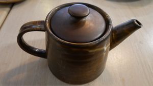 Pottery teapot. at Glenveagh Tea Rooms in Donegal