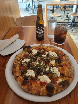 Mushroom, Fried Artichoke, Ricotta w/ Red Sauce at Pizzeria Toro in Durham