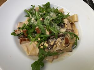 Lunch pasta with creamy mushroom sauce  at Velo Heilbronn in Heilbronn