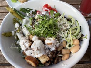 Big salad bowl with roasted veggies   at Velo Heilbronn in Heilbronn