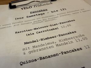 menu  at Velo Heilbronn in Heilbronn