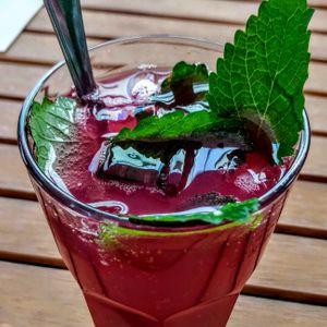 Kir Royal, selfmade lemonade at Velo Heilbronn in Heilbronn