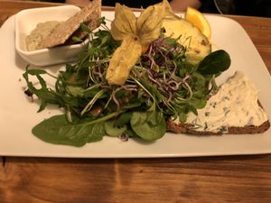 Other side salad with different toppings and dip at Velo Heilbronn in Heilbronn