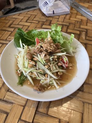 Som tum  at Jay Hom Chan - ร้านอาหารเจหอมจันทร์ลำปาง in Lampang