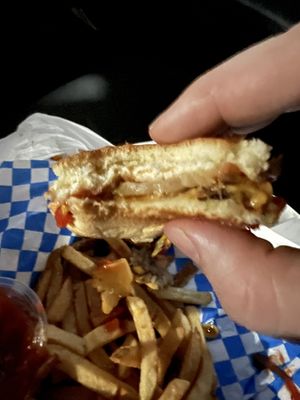 “Double” burger.  Lol.  So sad  at Smashed Burger in Burbank