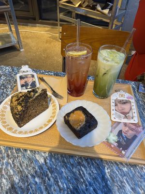 yummy drinks & desserts! i really liked their matcha    at A Piece Of in Seoul