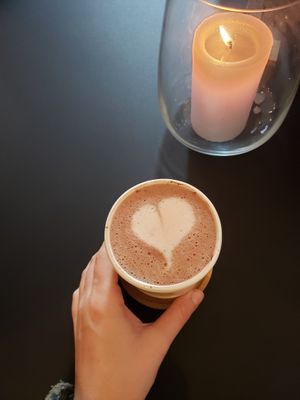 Vegane heiße Schokolade - super lecker! at Pure Food in Nuremberg