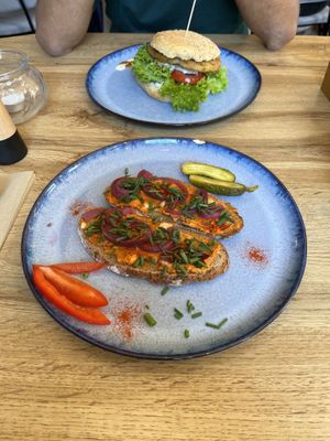 Bavarian Marian and Happy Hen burger   at Pure Food in Nuremberg