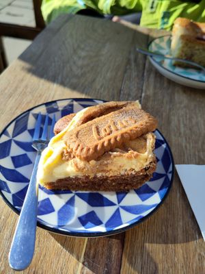 Coffee and biscoff cake at Stanley & Ramona in York