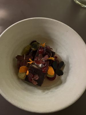 Beetroot. Smoked Ricotta. Pear.  at Beyla in Copenhagen