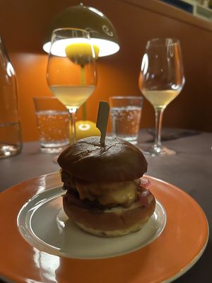Bourbon Cheese Slider  at Beyla in Copenhagen