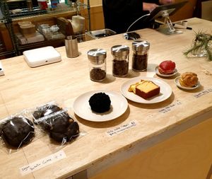 offerings... all the dark stuff is vegan at Always Au8ust - Yeonnam in Seoul