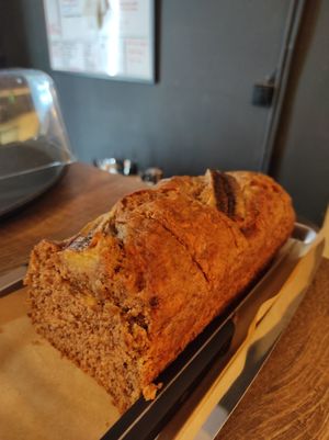 Vegan banana bread at Mestizo Cafe in Valencia