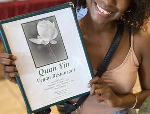 Menu and me  #Veganuary at Quan Yin in Houston