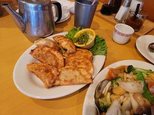 Fried dumplings at Quan Yin in Houston