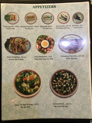 Menu at Quan Yin in Houston