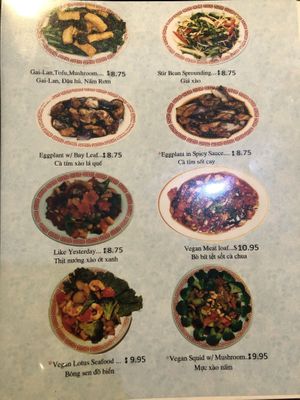 Menu at Quan Yin in Houston