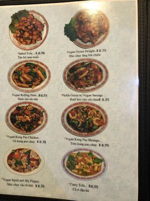 Menu at Quan Yin in Houston