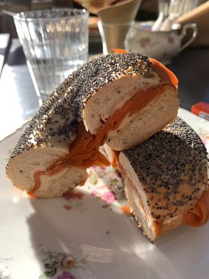 bagel carrots and cheese  at Snug - The Comfort Cafe in Rome
