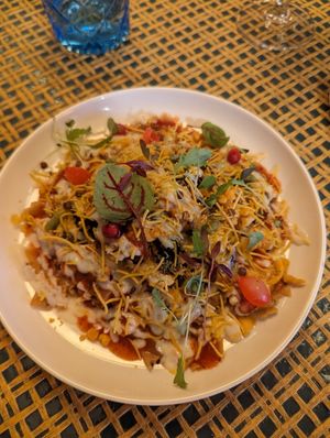 Papdi chaat (cold potato) at Chaat Haus in Bedford
