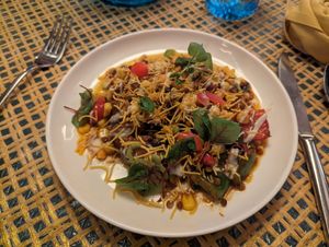 Corn chaat (hot) at Chaat Haus in Bedford