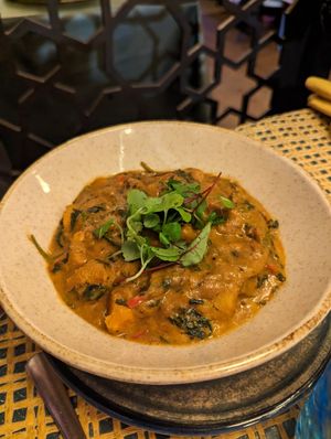 Sweet Potato, spinach, squash & coconut (main) at Chaat Haus in Bedford