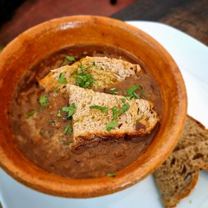 Onion soup at El Garden in Antigua