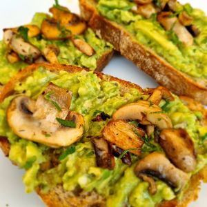 Avacado mushroom toast at El Garden in Antigua