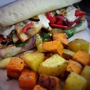 Vegan sandwich at El Garden in Antigua