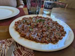 Semolina salad (delicious) at Fenicia in Barcelona