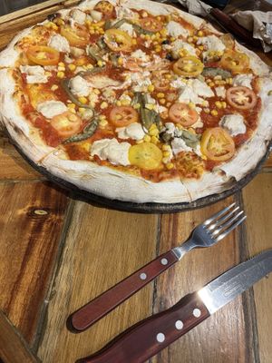 Giant pizzas!  at Gorgonzola Pizza & Pasta - El Nido in El Nido
