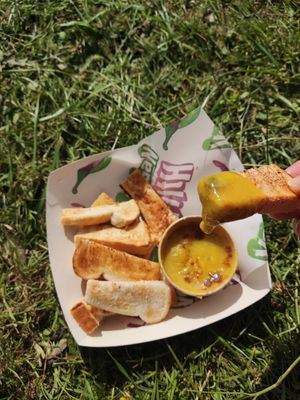 Dippy eggs at Vegan Filth in Cardiff