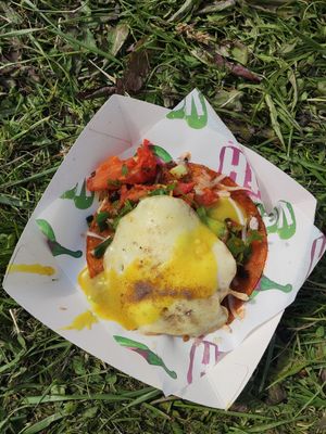 Beef and egg taco at Vegan Filth in Cardiff