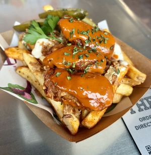 Buffalo Chicken Loaded Fries  at Vegan Filth in Cardiff