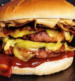 The beefy bitch burger at Vegan Filth in Cardiff