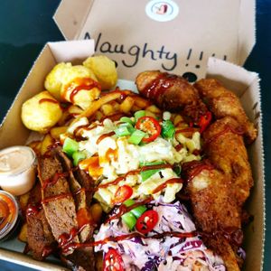 The gang bang box at Vegan Filth in Cardiff