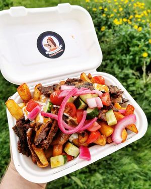 Freaky greeky fries at Vegan Filth in Cardiff