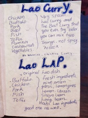 No mentían en el menú.. el mejor curry! at Sabaidee Sivilay Restaurant in Pakbeng