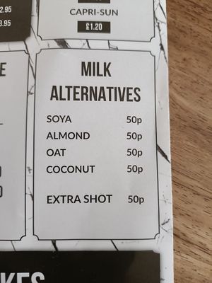 Menu at Spud & Shakes in Glasgow