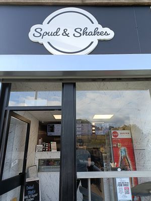 Shop front at Spud & Shakes in Glasgow