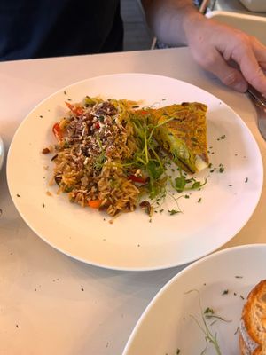 Courgette and potato frittata with wild rice salad at Culture - Cafe & Deli in Inverness