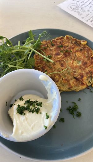 corn fritters  at Culture - Cafe & Deli in Inverness