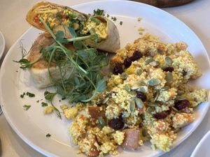 Breakfast burrito & a cauliflower side salad  #Veganuary at Culture - Cafe & Deli in Inverness