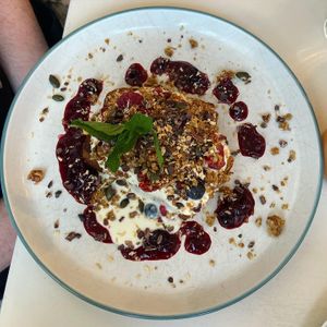 Banana bread with berry/yogurt goodness   at Culture - Cafe & Deli in Inverness