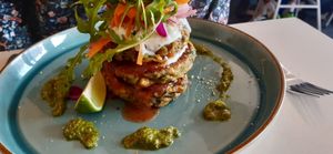 Fritter stack at Culture - Cafe & Deli in Inverness