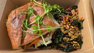 Smoked aubergine BLT with kale salad at Culture - Cafe & Deli in Inverness