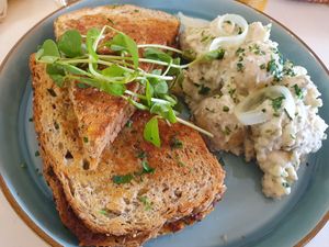 Toastie with potato and dill salad at Culture - Cafe & Deli in Inverness